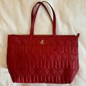 Jimmy Choo Red Napa Leather Tote